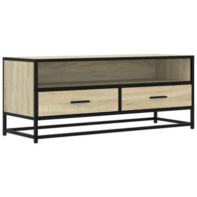 Berkfield Industrial Tv Cabinet Sonoma Oak 100X34.5X40 Cm Engineered Wood And Metal