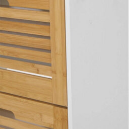 Wooden Shoe Cabinet With 2/3 Bamboo Flip Drawers And Backboard For Entryway New Wood Color 2 Doors Shoe Cabinet - thumbnail 3