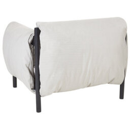Beliani Aluminium Garden 3-Seater Sofa Set With 2 Armchairs Black Frame Light Grey Cushions - thumbnail 9