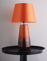 K Living Ceramic Table Lamps In Orange Glazed Finishes With Matching Lamp Shades Beautiful Modern Tall Lamps