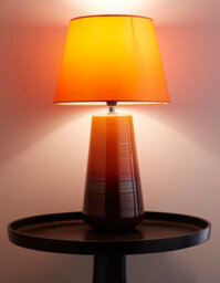 K Living Ceramic Table Lamps In Orange Glazed Finishes With Matching Lamp Shades Beautiful Modern Tall Lamps - thumbnail 2