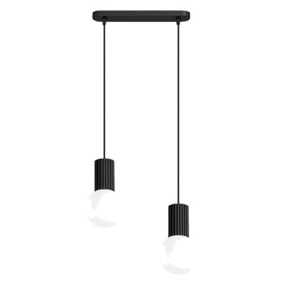 Sollux Lighting Halo Aluminum/glass Black 2 Lights Modern Pendant Lamps - image 1