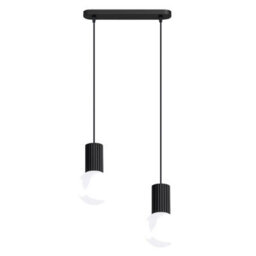 Sollux Lighting Halo Aluminum/glass Black 2 Lights Modern Pendant Lamps - thumbnail 1
