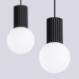 Sollux Lighting Halo Aluminum/glass Black 2 Lights Modern Pendant Lamps - thumbnail 5