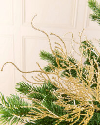 WeRChristmas 33 Cm Gold Glitter Twig Christmas Decoration Pick - thumbnail 3