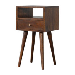 Wyld Haus Olbia Mini Chestnut Mango Wood Bedside Table With Drawer - thumbnail 4