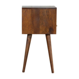 Wyld Haus Olbia Mini Chestnut Mango Wood Bedside Table With Drawer - thumbnail 9