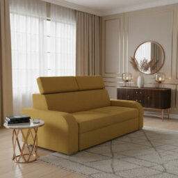 Oslo M 3 Living Room Sofa No Sleeping Function Mdf Chipboard Polyurethane Foam Wooden Frame 200X100X85 100Cm Yellow - thumbnail 1