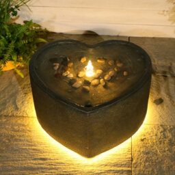 Bumilgar Elegant Love Shape Water Fountain With Led Lights For Garden And Outdoor Decor 28Cm Gold - thumbnail 8