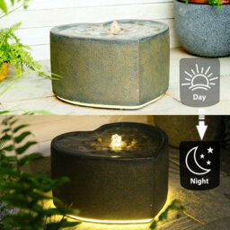 Bumilgar Elegant Love Shape Water Fountain With Led Lights For Garden And Outdoor Decor 28Cm Gold - thumbnail 6