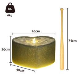 Bumilgar Elegant Love Shape Water Fountain With Led Lights For Garden And Outdoor Decor 28Cm Gold - thumbnail 2