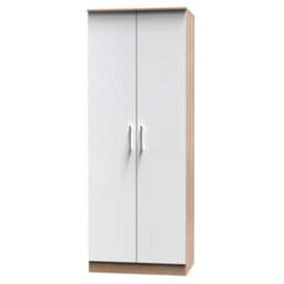 Devon 3 Piece Bedroom Set (Wardrobe, Chest & Bedside) In White Matt & Bardolino Oak - Ready Assembled - thumbnail 5