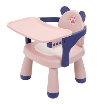Thehotsale Lightweight Portable Pink Baby Feeding Chair Highchair With Tray - image 1