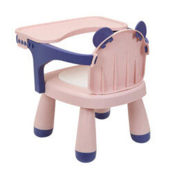 Thehotsale Lightweight Portable Pink Baby Feeding Chair Highchair With Tray - thumbnail 4