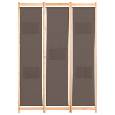 Berkfield Stylish 3-Panel Room Divider Brown 120X170X4 Cm Fabric - image 1