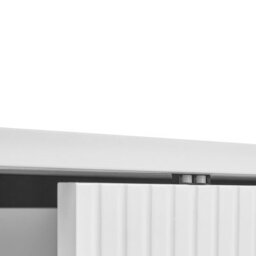 Wyld And Coco Nova Living White Mdf Sideboard - 2 Sliding Doors, 3 Drawers, Mirrored Front, Gloss Finish - thumbnail 7
