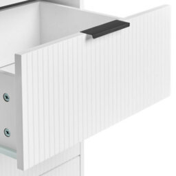 Wyld And Coco Nova Living White Mdf Sideboard - 2 Sliding Doors, 3 Drawers, Mirrored Front, Gloss Finish - thumbnail 8
