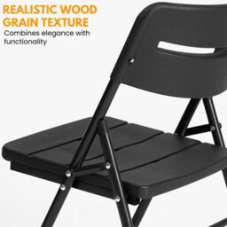 Novecrafto Heavy Duty Folding Chair Set Of 2 Pcs (79 X 45 X 50 Cm) Hdpe Plastic Top & Powder Coated Steel Frame, Indoor & Outdoor Use - thumbnail 5