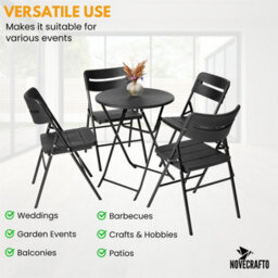 Novecrafto Heavy Duty Folding Chair Set Of 2 Pcs (79 X 45 X 50 Cm) Hdpe Plastic Top & Powder Coated Steel Frame, Indoor & Outdoor Use - thumbnail 7