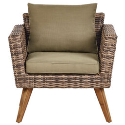 Beliani Garden Lounge Set With Table 4 Seater Vittoria Pe Rattan Olive Green - thumbnail 8