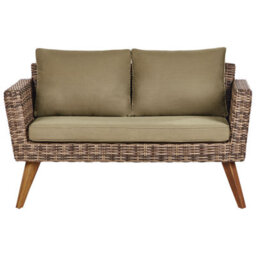 Beliani Garden Lounge Set With Table 4 Seater Vittoria Pe Rattan Olive Green - thumbnail 4