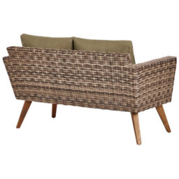 Beliani Garden Lounge Set With Table 4 Seater Vittoria Pe Rattan Olive Green - thumbnail 6