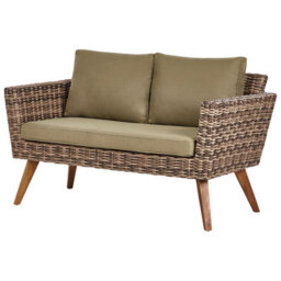 Beliani Garden Lounge Set With Table 4 Seater Vittoria Pe Rattan Olive Green - thumbnail 5