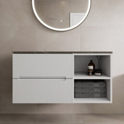 Aveli 1000mm Bathroom Vanity Unit Countertop Wall Hung Drawer Units & Shelves White