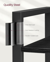 Songmics Tall Bookshelf, Shelving Unit, 6-Tier Bookcase, Free-Standing Shelf Unit, Shelving Rack, Ebony Black And Ink Black - thumbnail 5