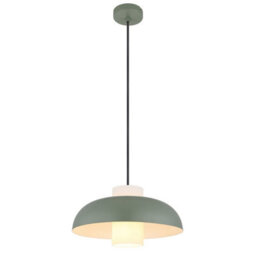 Luminosa Lighting Luminosa Lowe Dome Pendant Ceiling Light Green Matt 1X E27