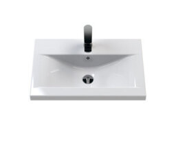 Hudson Reed Wall Hung 2-Drawer Vanity & Basin, Contemporary Design, Midnight Blue Matt Finish, Vitreous China, 610X390X579mm - thumbnail 2
