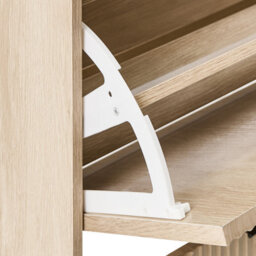 Wyld And Coco Scandihome Light Brown Shoe Cabinet With Full-Length Mirror, Tilt-Out Drawers And Hidden Compartments - thumbnail 8