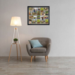 AK Frames 80X70Cm Black Modern Multi Photo Frame With Mid Grey Mount - Holds 20 Apertures (18X) 6X4, (2X) 4X4 Photos - thumbnail 3