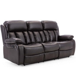 More4Homes Chester Manual Recliner Bonded Leather 2+3 Seater Sofa Set (Brown) - thumbnail 2