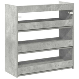 Berkfield Elegant Shoe Rack Concrete Grey 60X25X62 Cm Engineered Wood - thumbnail 6