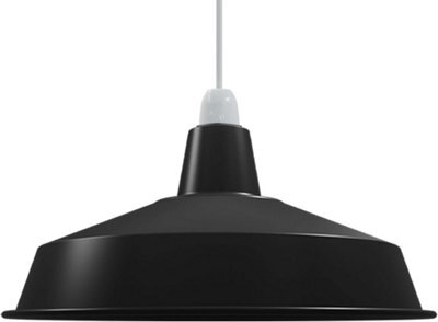 40Cm Black Metal Lamp Shade Industrial Ceiling Lamp Shade  Easy Fit Modern Pendant Light - image 1