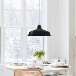 40Cm Black Metal Lamp Shade Industrial Ceiling Lamp Shade  Easy Fit Modern Pendant Light - thumbnail 4