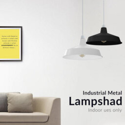 40Cm Black Metal Lamp Shade Industrial Ceiling Lamp Shade  Easy Fit Modern Pendant Light - thumbnail 3