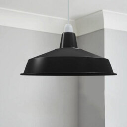 40Cm Black Metal Lamp Shade Industrial Ceiling Lamp Shade  Easy Fit Modern Pendant Light - thumbnail 2
