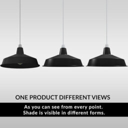 40Cm Black Metal Lamp Shade Industrial Ceiling Lamp Shade  Easy Fit Modern Pendant Light - thumbnail 8