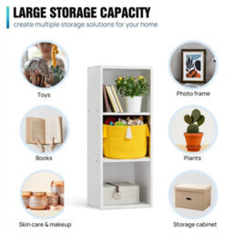 3Tier Cube Bookcase Display Shelving Storage Unit Wooden Furniture Shelf - thumbnail 5