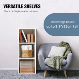 3Tier Cube Bookcase Display Shelving Storage Unit Wooden Furniture Shelf - thumbnail 4