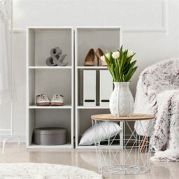 3Tier Cube Bookcase Display Shelving Storage Unit Wooden Furniture Shelf - thumbnail 1