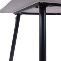PureLifestyleWonders Deigner Dining Table With Black Legs In White Marble Effect 140Cm Marmol - thumbnail 3