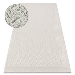 RugsX Carpet Origi 3739 Cream - Frame, Herringbone Flat-Woven Sisal String 78X150 Cm - thumbnail 1