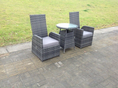 Fimous Outdoor Pe Wicker Rattan Garden Furniture Reclining Chair And Table Sets Dining Sets 2 Seater Bistro Set - image 1