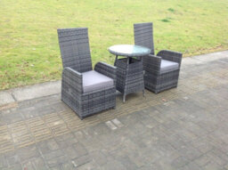 Fimous Outdoor Pe Wicker Rattan Garden Furniture Reclining Chair And Table Sets  Dining Sets 2 Seater Bistro Set - thumbnail 1