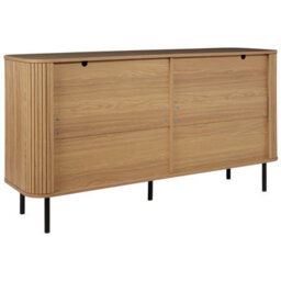 Wyld And Coco Novahome Retro Sideboard Chest Of Drawers Light Brown With Black Metal Legs, 6 Drawers, W153 X D47 X H81Cm - thumbnail 7