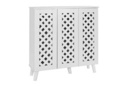 Timber Art Design Modern Shoe Storage Cabinet 3 Doors Footwear Stand Rack Unit Cupboard  White - thumbnail 2