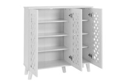 Timber Art Design Modern Shoe Storage Cabinet 3 Doors Footwear Stand Rack Unit Cupboard  White - thumbnail 5